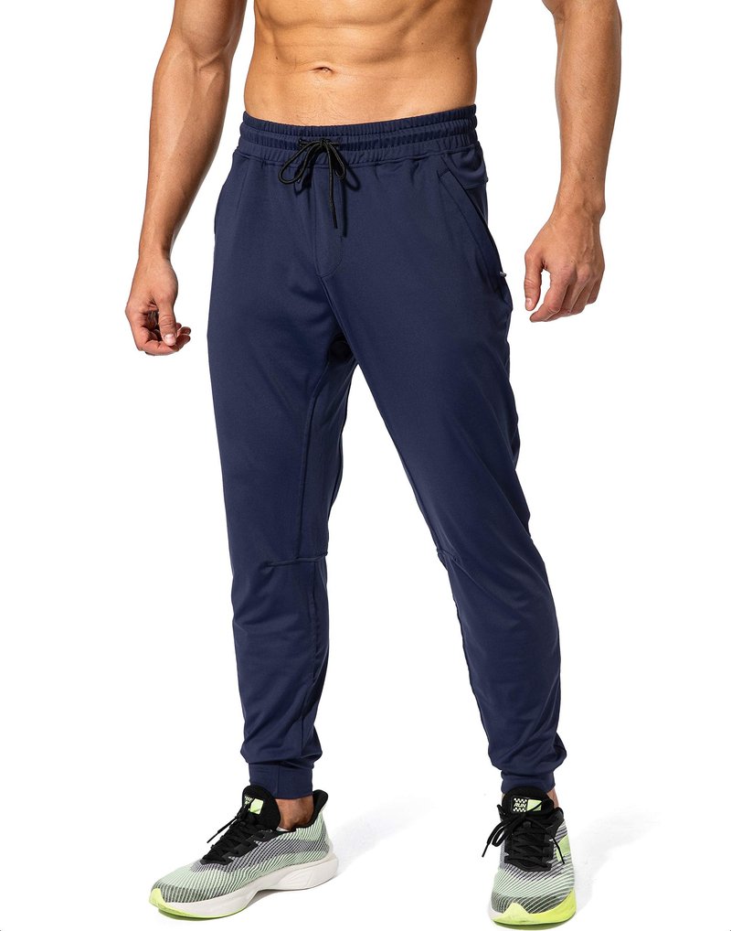 G Gradual Men's Sweatpants with Zipper Pockets Athletic Pants Traning Track Pants Joggers for Men Soccer, Running, Workout(Navy,XL)