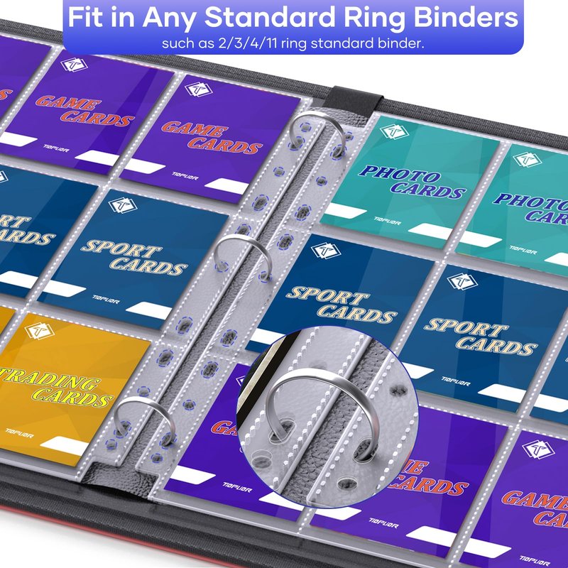40 Pack 9 Pocket Page Protectors,720 Pockets Double Sided Card Holder Pages for a 3 Ring Binder, Card Protector Sheets Baseball Card Binder,Fit for MTG, TCG, Baseball Standard Cards