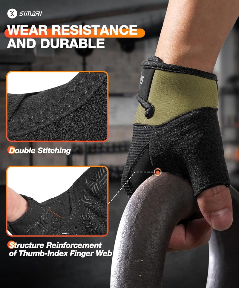 Breathable Workout Gloves for Men & Women - Padded Grip, Full Palm Protection | Black & Pink
