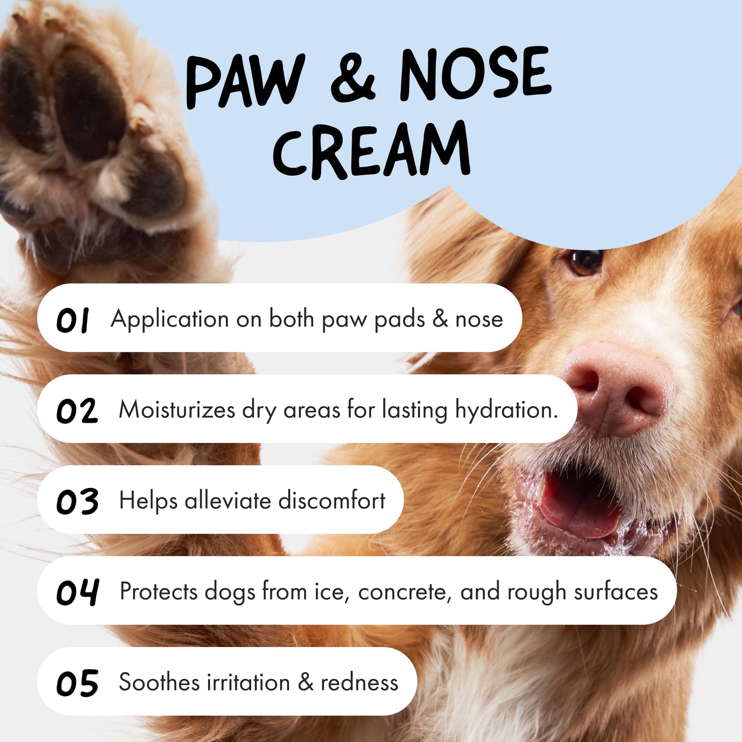 Belly® Dog Paw Balm 50g - 100% Natural, Lick Safe & Unscented Moisturiser for Cracked Paws, Dry Noses, Elbows & Ears - All Season Protection from Snow, Salt, Heat & Rough Surfaces - Dog & Cat Paw Balm