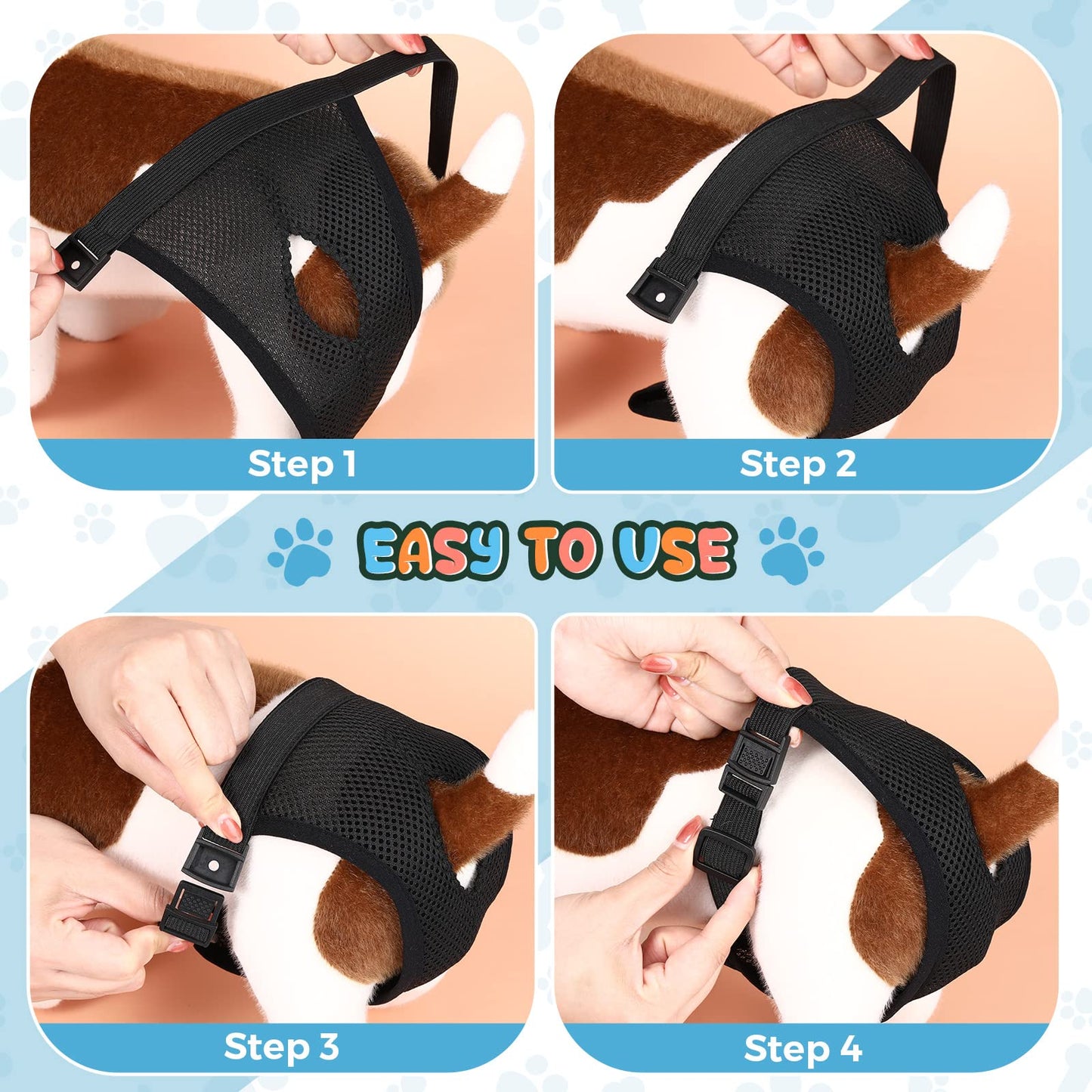 3 Pack Dog Season Pants Dog Nappies with 9 Sanitary Pad Washable Protective Trousers for Female puppy in Heat Monthly Bleeding Washable Protective Pants, Black(X-Large)