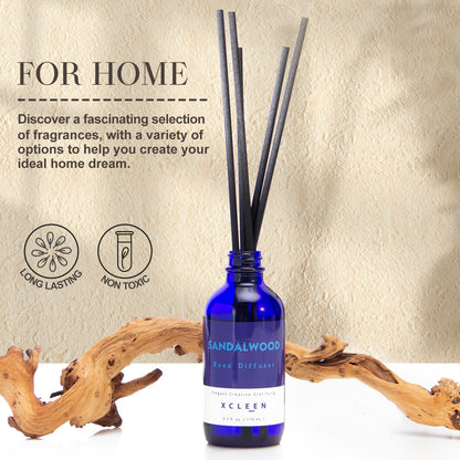Reed Diffusers Set, 3.7 Oz Scent Diffuser, 6 Reed Diffuser Sticks, Home Fragrance Hyacinth, Peony & Citrus, Aromatherapy Oil Diffuser Reeds, More Masculine Scent, Bathroom & Office Decor 110ml