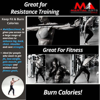 Boxing Bands, Boxing Resistance Bands, Full Body Resistance Band, MMA Training Equipment, Boxing Equipment, Punching Bands, 150 lbs Bands for Home Fitness Workout, Punching Resistance Bands (Black)