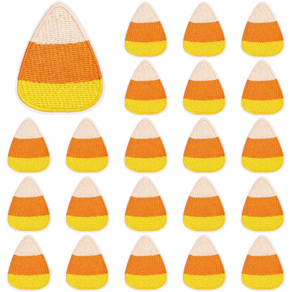 AUGSUN 30pcs Halloween Candy Corn Iron On Patches Embroidered Sew On Applique Repair Patch DIY Crafts for Clothing Jacket Jeans Pants Dress Backpack Hat
