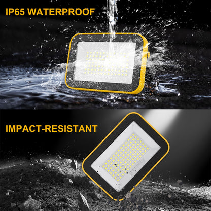 NATPOW LED Work Light, Rechargeable Floodlights, Portable Spotlight, 5 Modes Workshop Lamp with 4000 mAh, 180° Rotation Camping Lamp for Construction Site, Garage, Workshop (2 Packs)