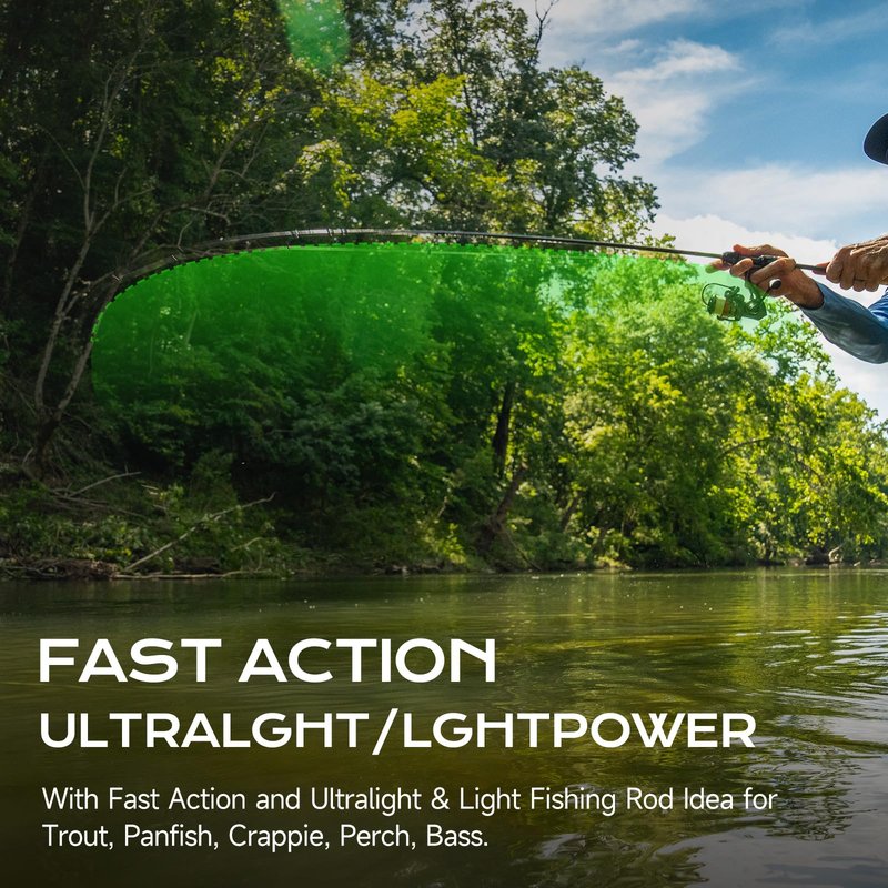 HANDING M1 BFS Rod 7' Ultralight Fishing Rod 2-Piece Ultralight Casting Rod for Trout Crappie Bluegill Yellow Perch Rock Bass Sunfish with Fast Action 30T+24T Carbon Fiber