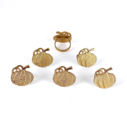Set of 12 Decorative Metal Napkin Ring - Antique Copper Pineapple Lightweight Napkin Rings - Table Accents for Elegant Dining, Weddings & Everyday Celebrations (Gold)- ALPHA Living HOME