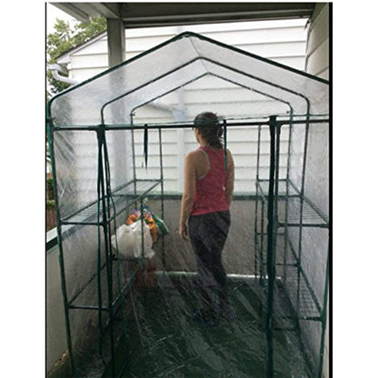 Home-Complete 514537FXW Walk-in Greenhouse-Indoor Outdoor with 8 Sturdy Shelves-Grow Plants, Seedlings, Herbs, or Flowers in Any Season-Gardening Rack, Green