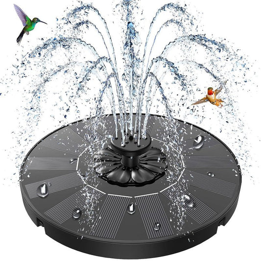 SZMP Solar Fountain 2026 Upgrade, Solar-Powered Bird Bath Fountain with 4 Fixed Rods & 7 Nozzles for Garden, Pond, Pool, and Patio – No Battery Required, Attracts Hummingbirds & Wildlife