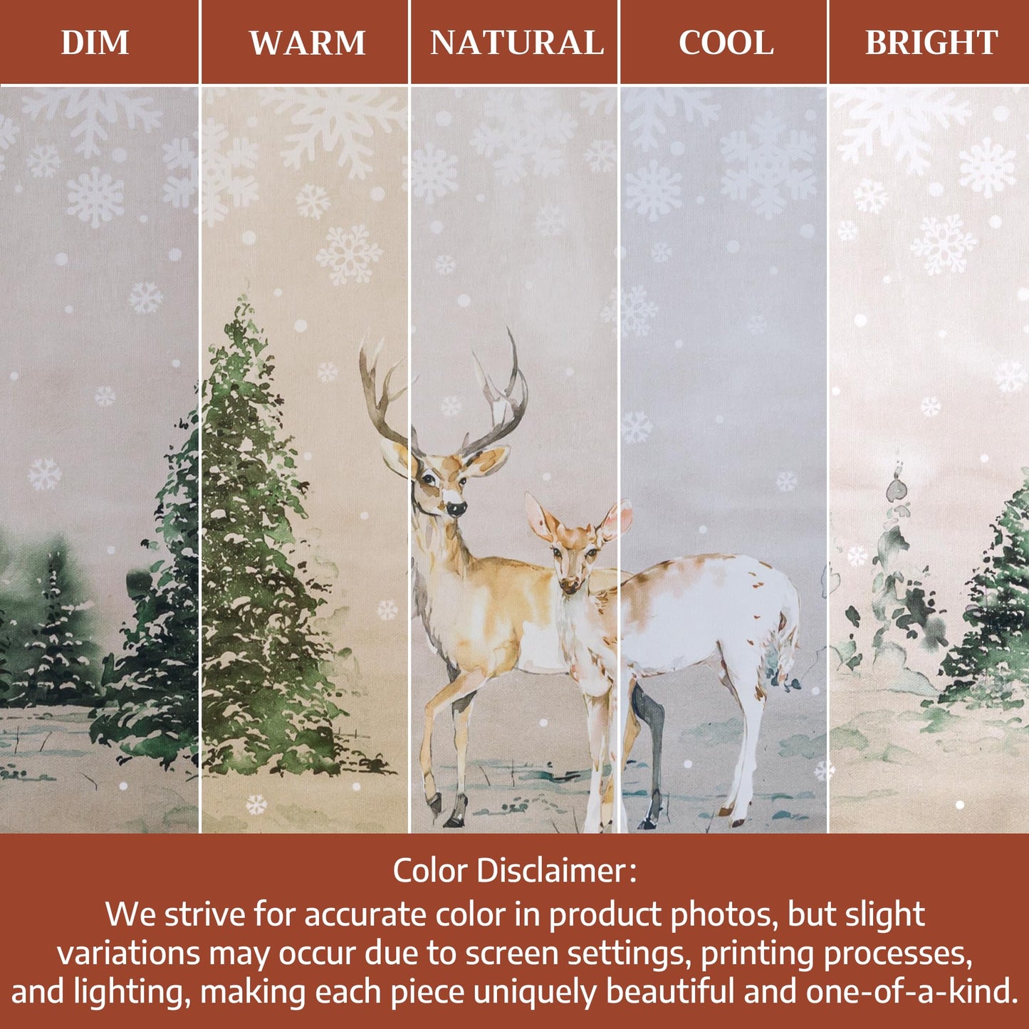 Maison d' Hermine Table Cloth Rectangle Table 100% Cotton 60 x 120 Inches Fall Tablecloth Reusable Everyday Use for Thanksgiving Christmas Decorations Dining Farmhouse Party (Deer in The Woods)