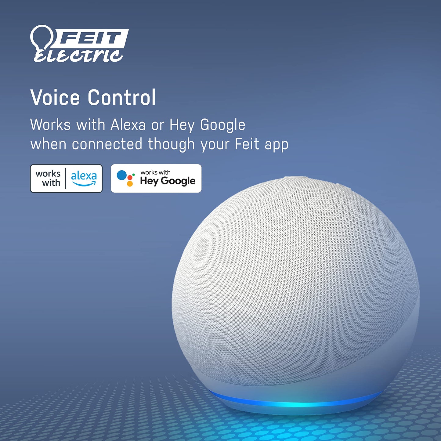 Feit Electric BR30 Smart Flood Light Bulb,2.4GHz WiFi Color Changing and Dimmable, No Hub, Works with Alexa or Google Assistant, BR30/RGBW/CA/AG, 65W, Multi-Color (RGBW), 1 Count (Pack of 1)