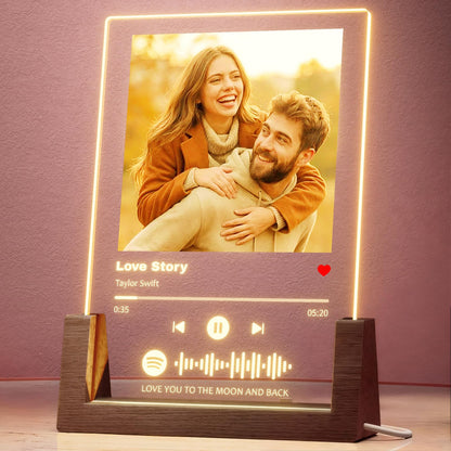 iDIY Custom Picture Frame with Photo - Personalized Spotify Music Song Plaque - Customized Valentines Day Gift for Boyfriend Girlfriend Couple - Anniversary Birthday Gifts for Him Her