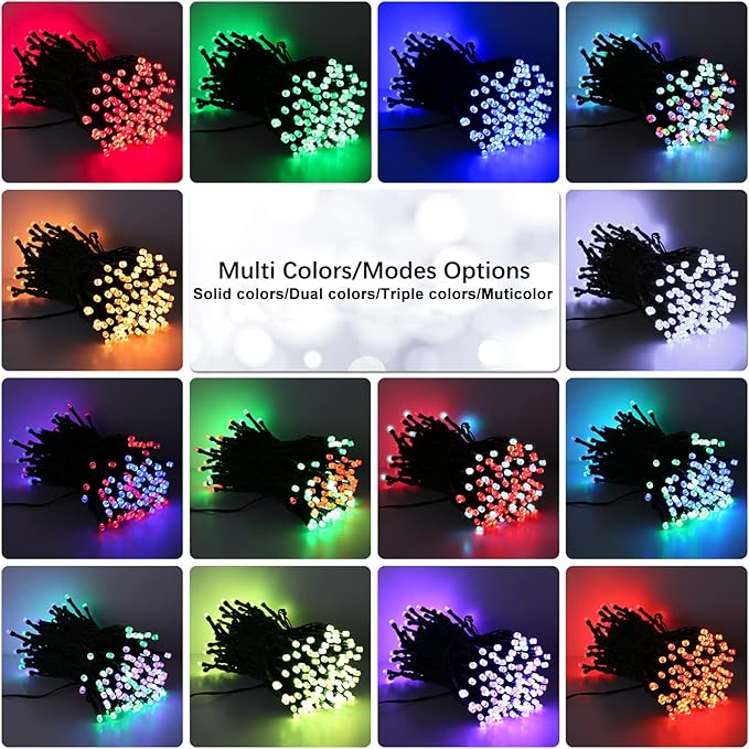 BrizLabs RGB Christmas Lights, 33ft 100 LED Color Changing Orange Purple Halloween String Lights with Remote, Dimmable Mini Light String for Indoor Outdoor Halloween Xmas Mardi Gras Year-Round Decor