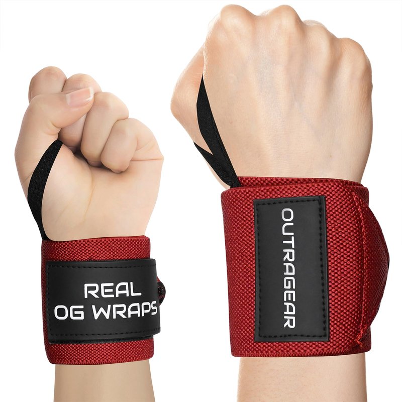 OUTRAGEAR 18" OG-Grade Wrist Wraps for Weightlifting – Heavy Duty Wrist Support with Thumb Loop & Lockdown Strap – Wrist Straps for Powerlifting, Bench Press & Gym Training (Viva Her)