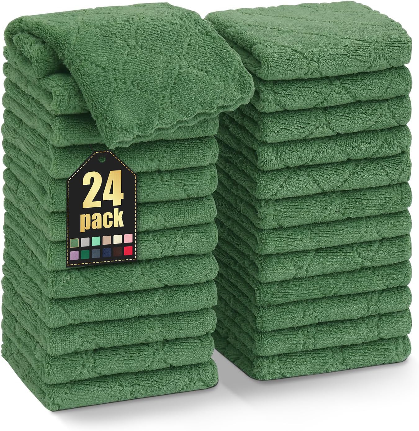 Homaxy 12 Pack Kitchen Dish Cloths (10 x 10 Inches, Grey), Super Soft and Absorbent Coral Velvet Dish Towels, Nonstick Oil Fast Drying Microfiber Cleaning Cloth, No Lint Household Dishcloths