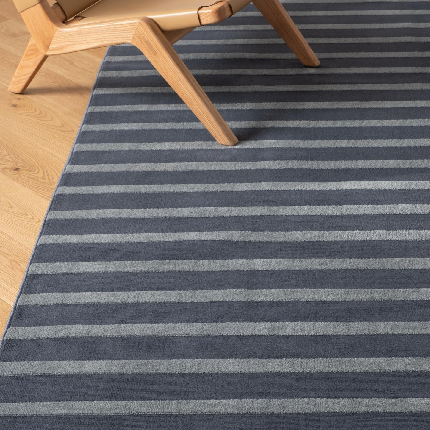 Revival Rugs Staves 8'x10' Area Rugs for Living Room Bedroom Dining Room - Washable, Oeko-TEX Certified, Modern, Blue