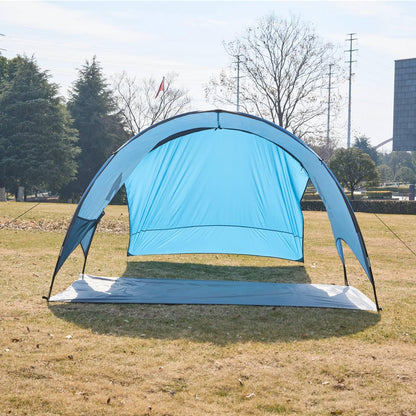 Beach Tent - Beach Shade Canopy Compact Fold (16.9x3.9″), Own Patent, 360° Ventilation, Large Side Storage Pocket, UV Protection Portable Sun Shelter for Beach (Blue, 106*65*61″ with 74.8*98.4″ sail)