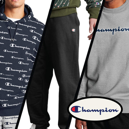 Champion Hoodie for Men Big And Tall Mens Oversized Pullover Fleece Sweatshirt Black