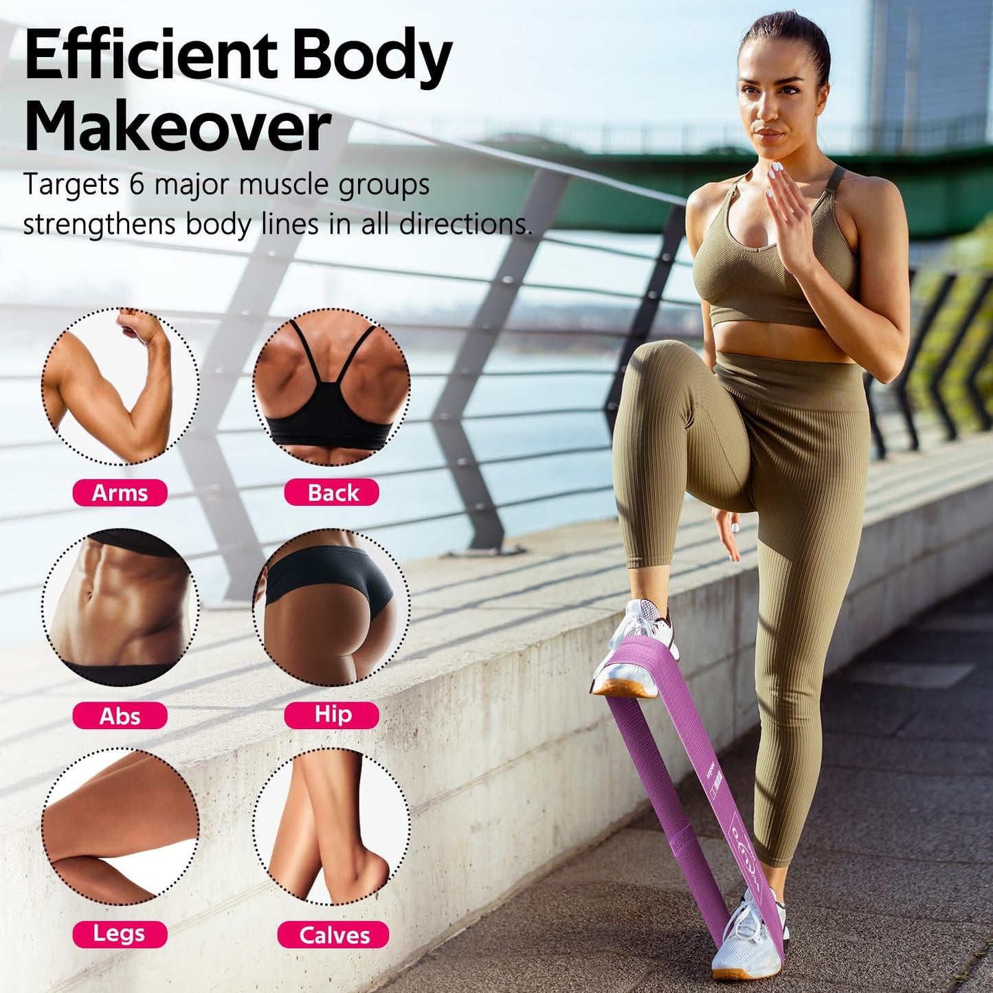 Fabric Resistance Bands for Working Out - Exercise Bands for Women Men,Non-Slip Booty Bands for Legs,Thigh Glute Bands for Workout,Fitness Bands for Yoga, Pilates, Physical Therapy and Home