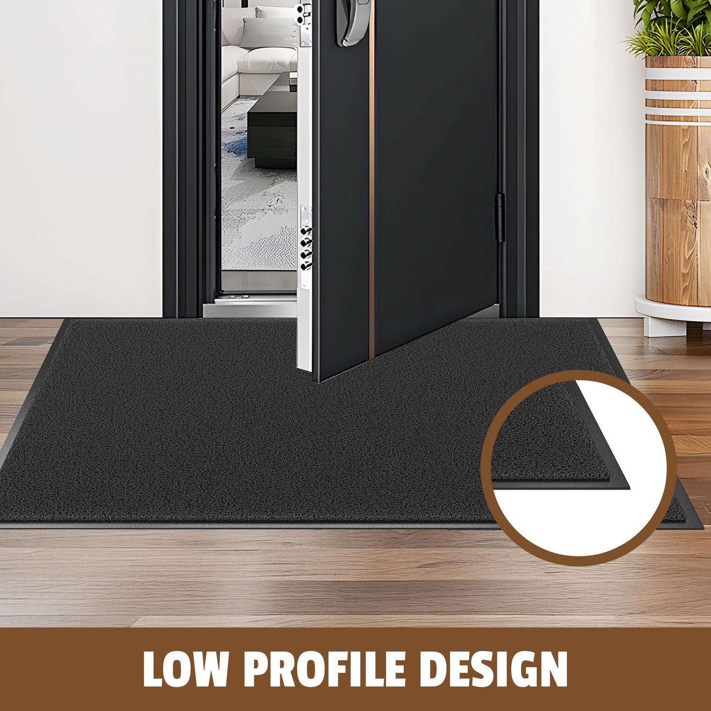 HOMEK Front Door Mat Outside Entrance, 72" x 36" Doormat Outdoor Indoor Entrance, Non Slip Indoor Mats for Entryway, Heavy Duty Waterproof Low Profile Welcome Mat for Entry, Patio, High Traffic Areas
