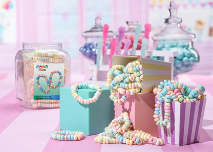 48 Candy Bracelets Individually Wrapped, Bracelet Candy Jewelry, Pastel Candy for Buffet, Goody Bag Stuffers, Barbie Party Favor for Kids, (Pack of 48x0.42oz/11.9g) by 4YoreElves