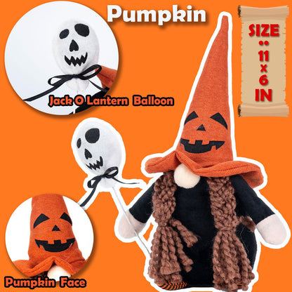 DraMosary Halloween Gnomes Plush Elf Decoration, 4PCS Handmade Reaper Witch Vampire Pumpkin Ghost Dolls for Halloween Table Ornament, Tiered Tray Decor, Party Favor, Trick or Treat