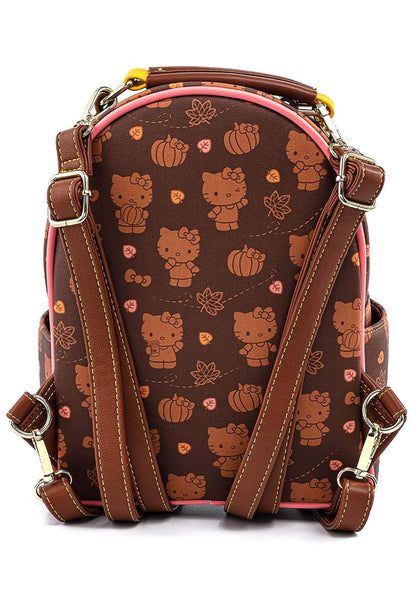 Loungefly x Sanrio Hello Kitty Pumpkin Spice Allover Print Mini Convertible Backpack