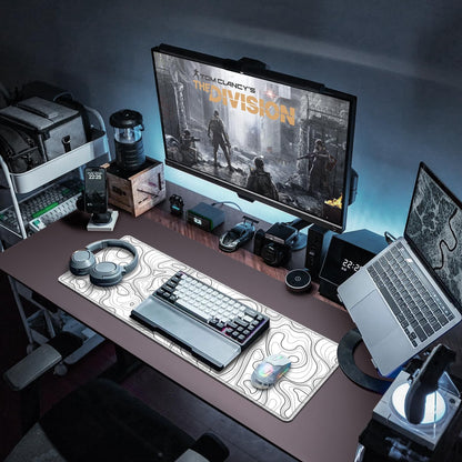 Canjoy Gaming Mouse Pad, Topographic Contour Mouse Pad 31.5x11.8inch Large Extended Computer Mouse Mat Keyboard Full Desk Mousepad for Gaming, Office, Home