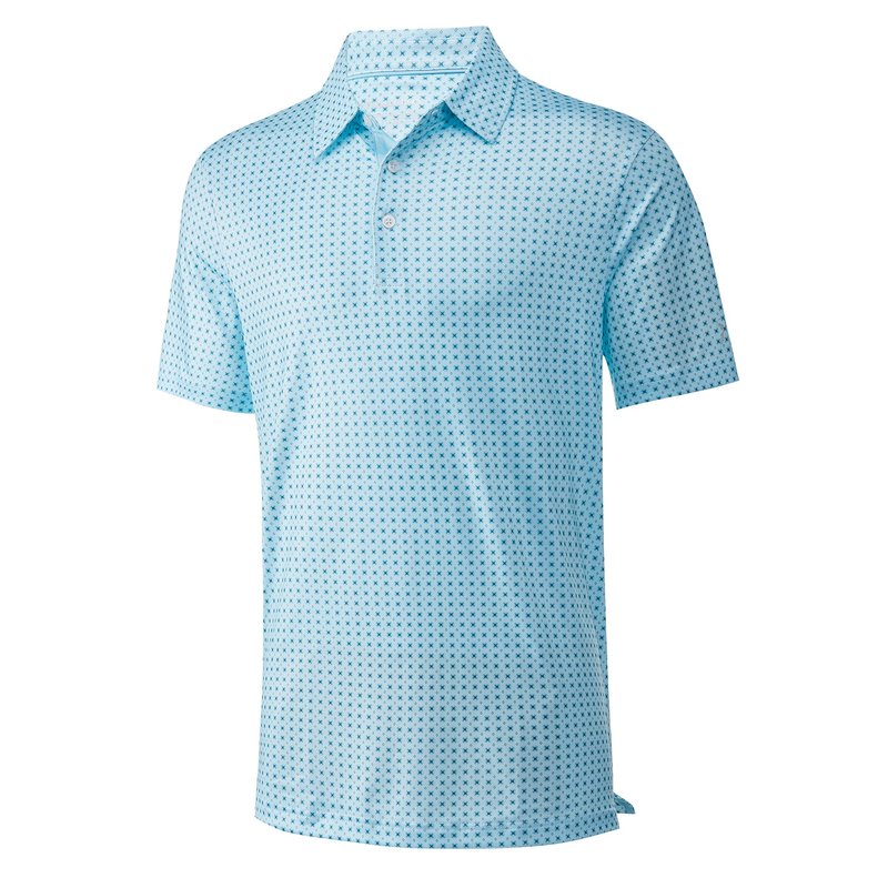 Men's Golf Shirts for Mens Polo Shirts Moisture Wicking Floral Geometric Print Collared Mens Golf Polo Shirts Short Sleeve Dry Fit Polo Shirts for Men, 3XL