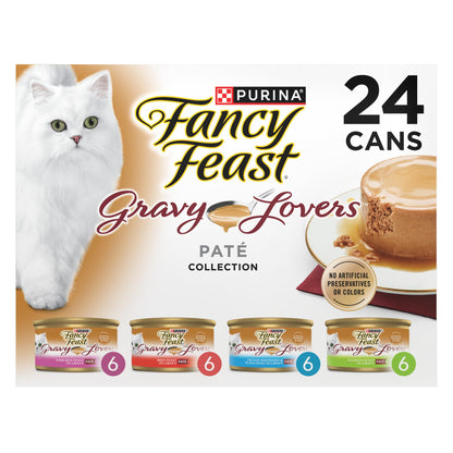Fancy Feast Purina Gravy Lovers Variety Pack Feast Pate in Wet Cat Food Gravy - (Pack of 1) 4.5 lb. Boxes