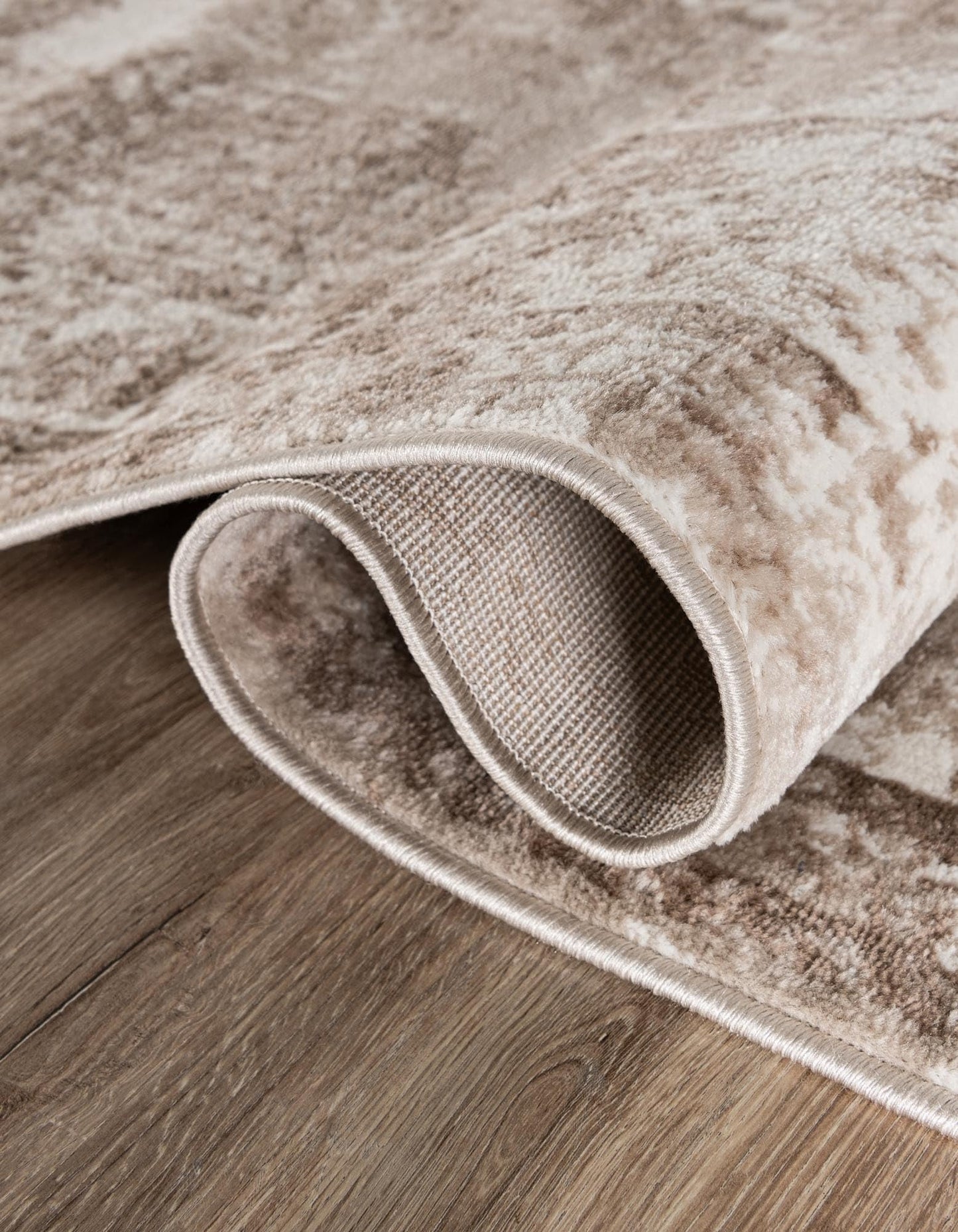 Rugs.com - Monte Carlo Rug – 3 Ft Square Beige Easy-Clean Rug – Bohemian Medallion for Entryways and Kitchens