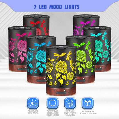 Essential Oils Diffuser,Aromatherapy Diffuser,Birthday for Women Mom Grandma,Metal Cool Mist Humidifier with 7 Colors Lights Waterless Auto Off Air Diffusers (Dragonfly)