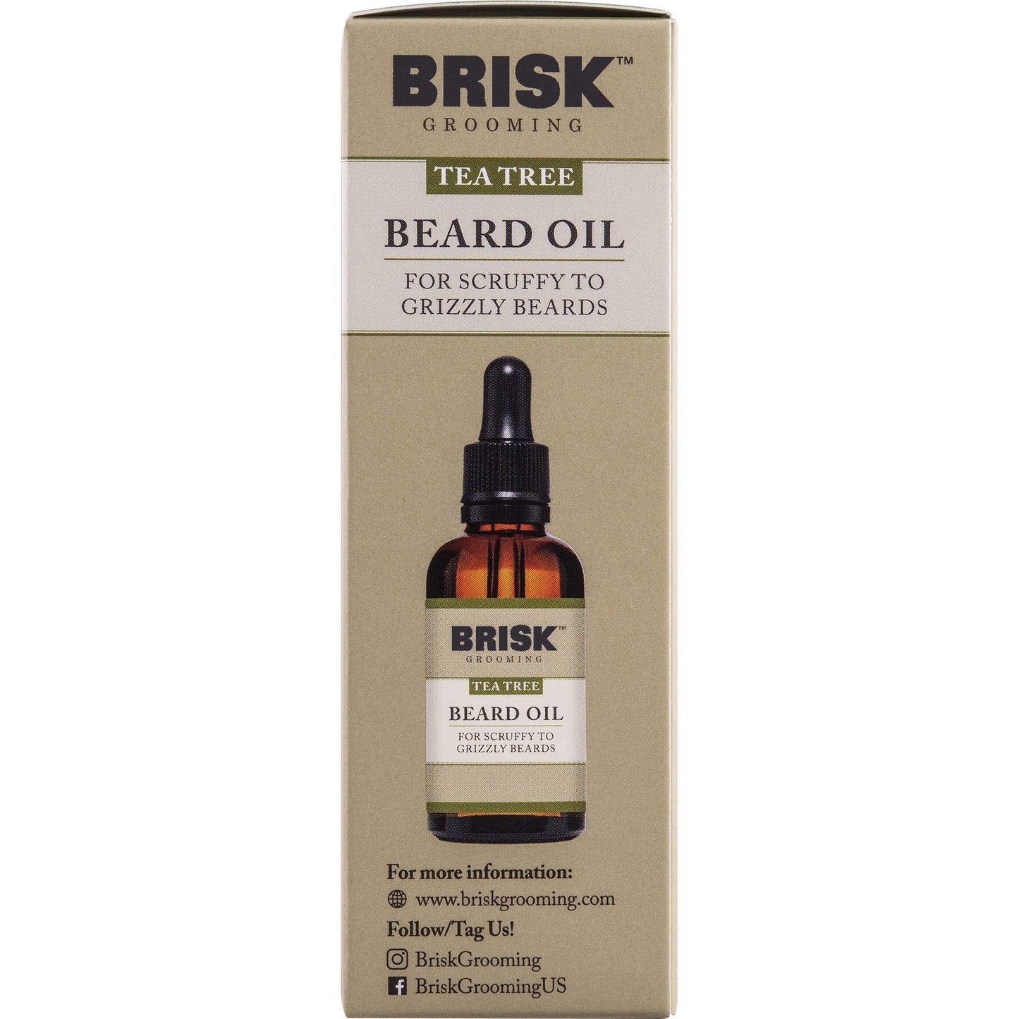 Brisk Beard Grooming Oil Liquid, Citrus for Beard Hair, 1.7 Oz