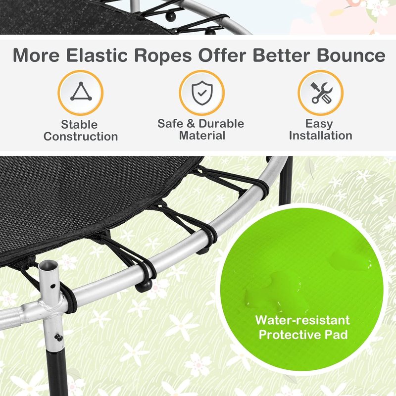 GYMAX Toddler Trampoline - 55” Kids Trampoline with Safety Enclosure Net & Seamless Jumping Mat | ASTM Approved for Indoor/Outdoor Fun