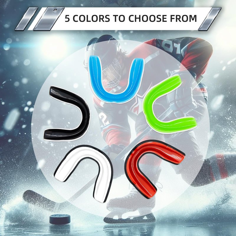LPONJAR 5 Pack Toddler Kids Youth Mouth Guard, Moldable Sports Mouthguard with Case for Boys & Girls, Ideal for Non Braces, Football Lacrosse Hockey Basketball Boxing Soccer Taekwondo MMA Karate