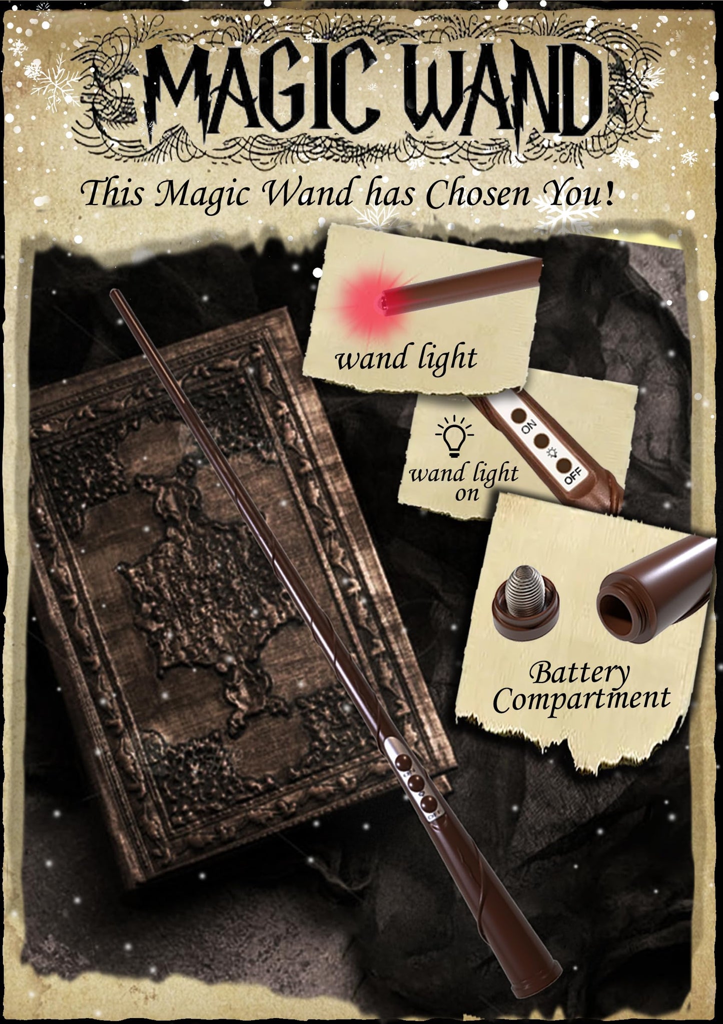 Christmas Decorations, 20 PCs Floating Candles with Wand Magic Hanging Candles, Flickering Warm Light Flameless Floating LED Candle with Wand Remote, Battery Operated Taper Candle Set for Theme Party