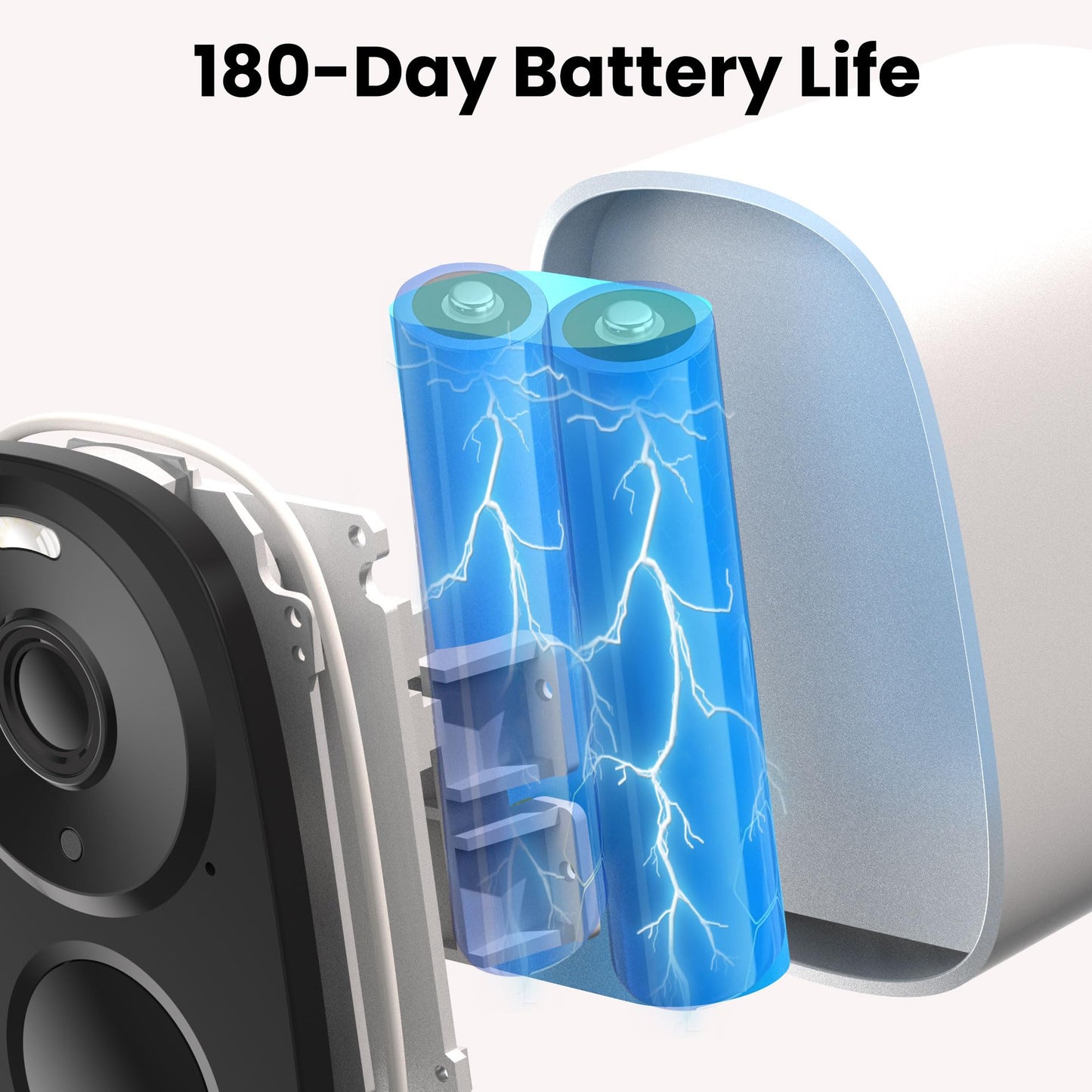 2025 Upgraded 2K Security Cameras Wireless Outdoor, Free Cloud Storage & Local SD Card Support, 1-6 Months Battery Life, Waterproof, 2-Way Talk, AI Motion Detection Spotlight Siren Alarm Camera