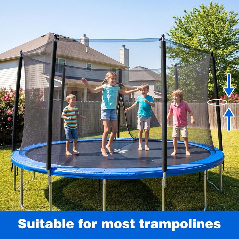 Trampoline Pole Covers - 35.4 Inch Foam Sleeves for Safety | Black, 1.26 Inch Diameter