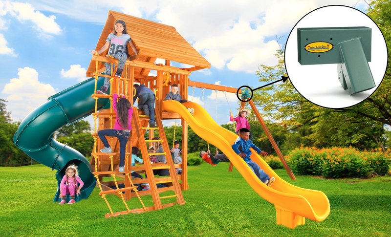 Eastern Jungle Gym Easy 1-2-3 A-Frame 2 Brackets for Swing Set with All Mounting Hardware, Green