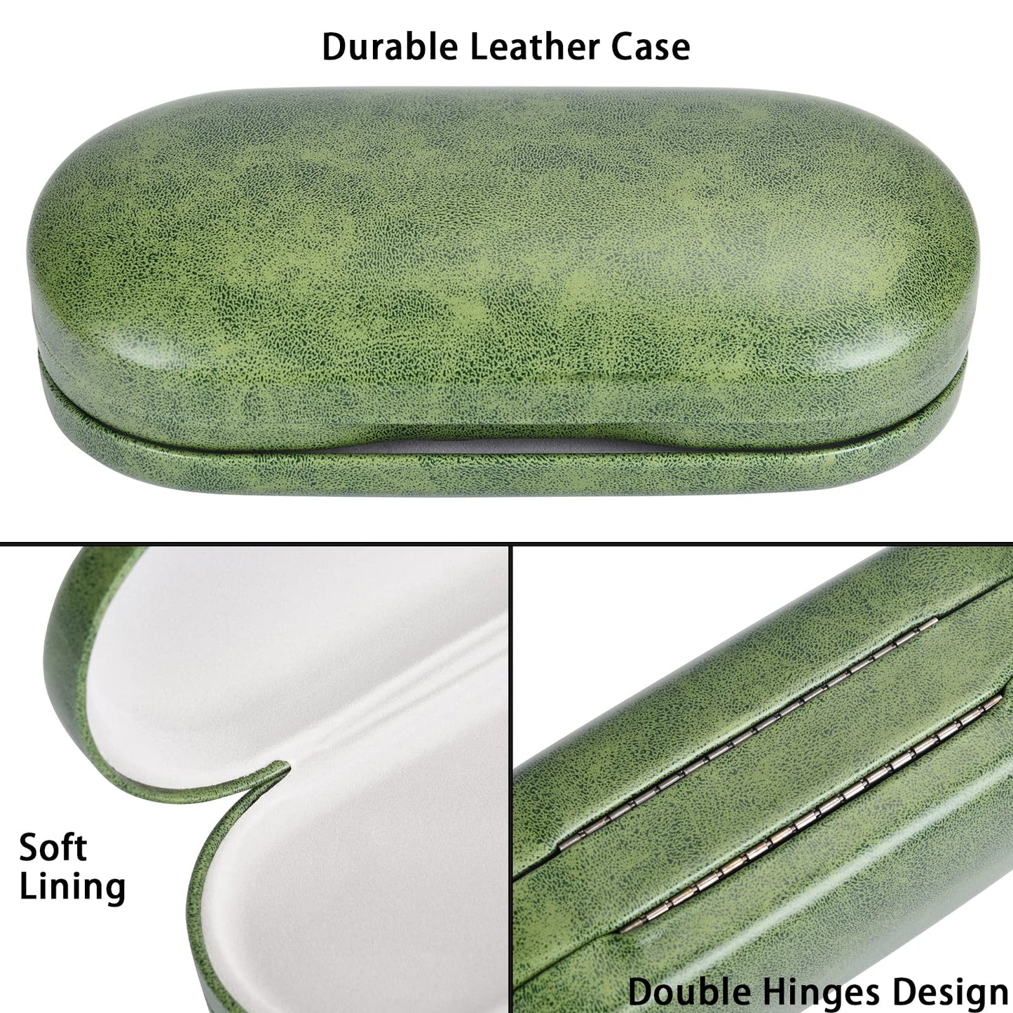 Muf 2 in 1 Contact Lens Case and Glasses Case,Double Sided Dual Use Design,Leak Proof & Portable,Tweezer and Contact Lens Solution Bottle Included for Travel Kit,Green