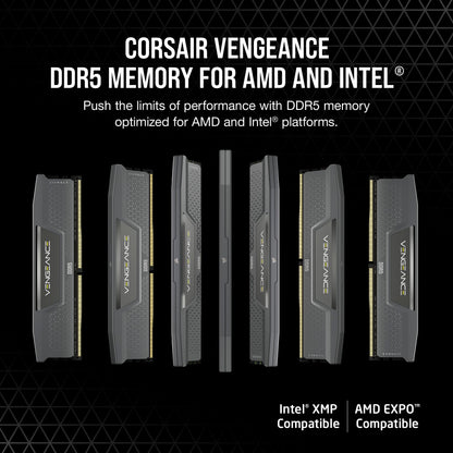 CORSAIR VENGEANCE DDR5 32GB (2x16GB) DDR5 6000MHz CL30 AMD EXPO Intel XMP iCUE Compatible Computer Memory – Grey (CMK32GX5M2B6000Z30)