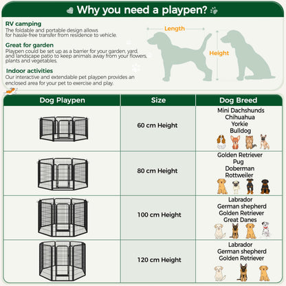 Yaheetech Lightweight Dog Playpen, 6 Panel 60cm Dog Fence Pet Exercise Pen Portable Puppy Play Pen Suitable for RV/Camping