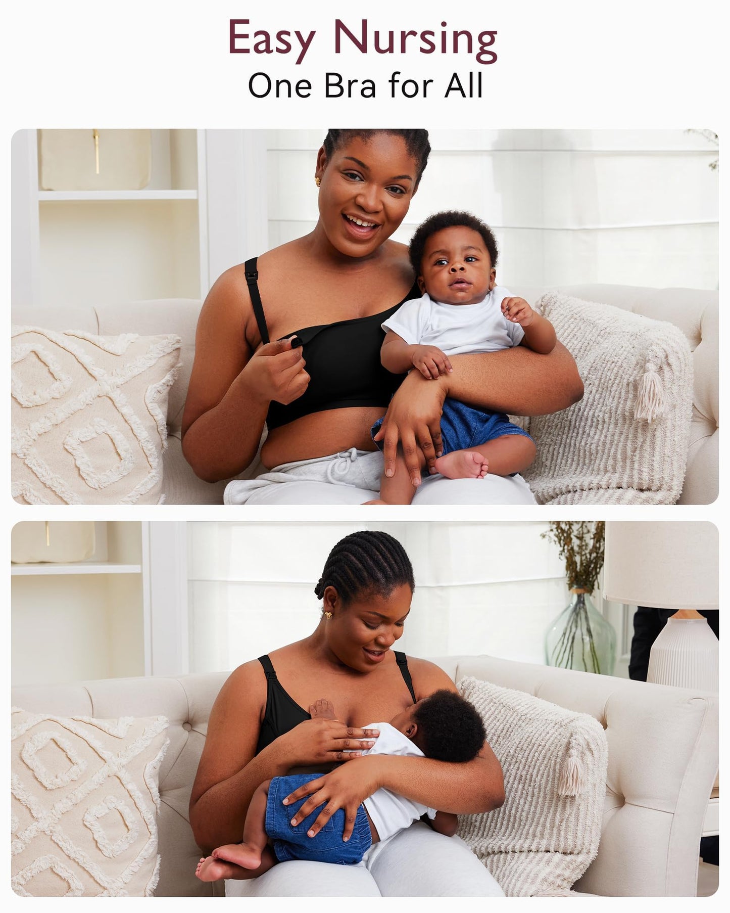 momcozy Hands Free Pumping Bra, Adjustable Breast-Pumps Holding Bra, Pumping & Nursing in One Black