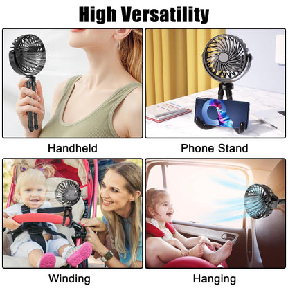 JYJZPB Mini Portable Stroller Fan Clip On for Baby with Flexible Tripod,3 Speed 360° Rotate Rechargeable Handheld Baby Stroller Fan,Cooling Baby Fan for Stroller & Car Seat,Crib,Bike,Treadmill,Travel