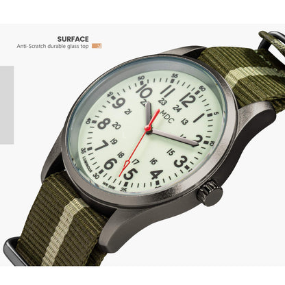 Infantry Glow in The Dark Military Watches for Men Analog Tactical Men's Wrist Watch Luminous Work Outdoor Sport Waterproof Field Wristwatch Green Nylon Band