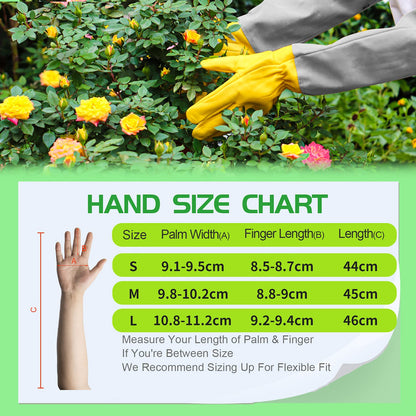 Heavy Duty Gardening Gloves - Thorn Proof Rose Pruning Gloves, Long Leather Gauntlet Gloves for Men and Women, Gardening Tools and Gifts