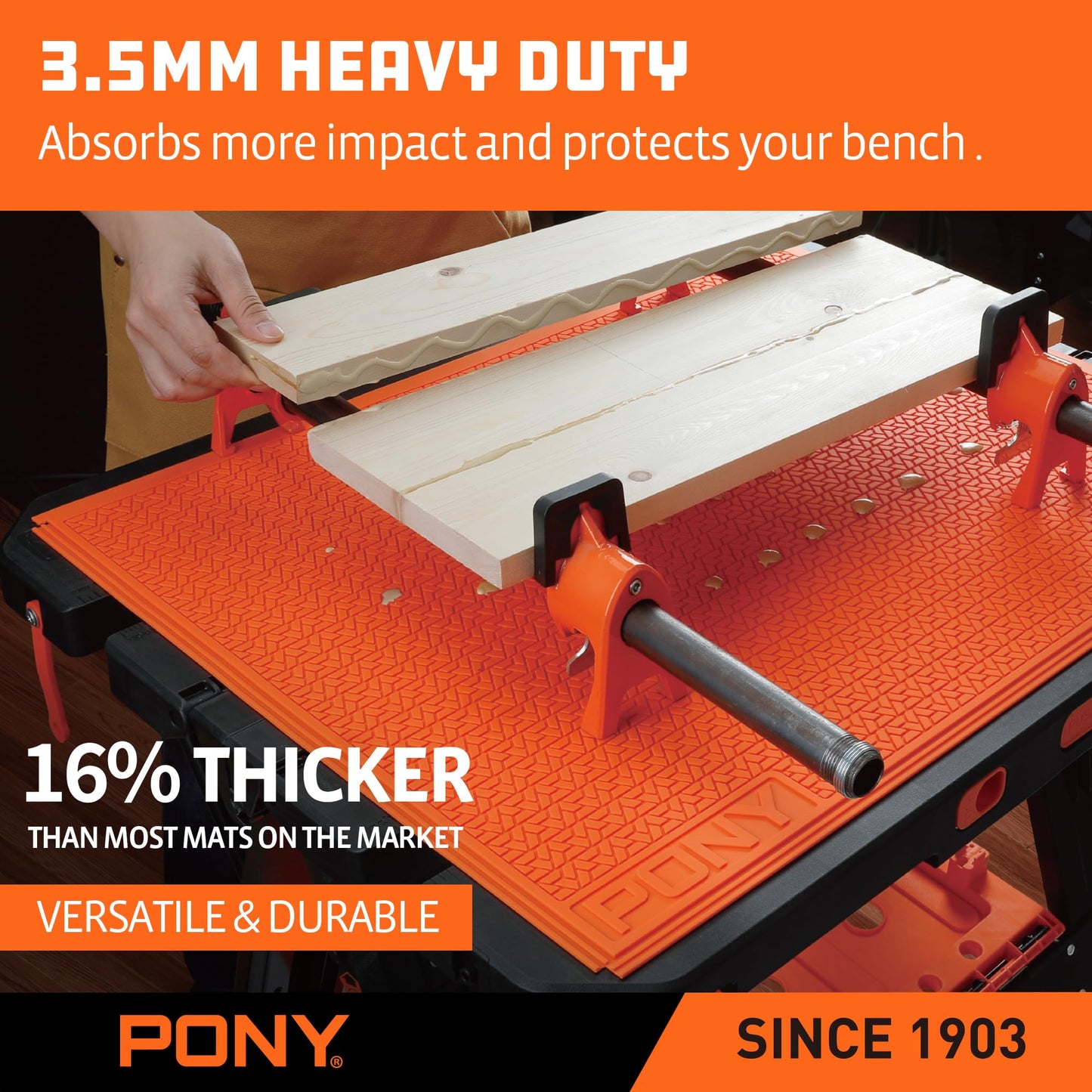 PONY Heavy Duty All-Purpose Silicone Mat, 28" x 23", Non-Stick, Heat-Resistant, Anti-Slip Pad for Resin, Epoxy, DIY, Crafts, Woodworking, Garage & Workshop