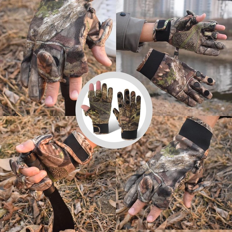 Camouflage Hunting Gloves - Lightweight Anti-Slip Touchscreen Tactical Gear | Full Finger & Fingerless Options for Outdoor Activities