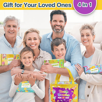 Bath Bombs for Kids with Surprise Inside, 32 Pack Bath Bombs with Land & Sea Animal Toys, Handmade Fizzy Bubble Children Bath Ball Gift Set for Kids Birthday, Christmas, Mothers Day Gifts for Daughter