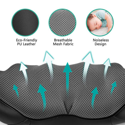 Medcursor Neck Massager, Portable Electric Shiatsu Back Massage Device with Heat, Deep Tissue 3D Kneading Pillow for Muscle Pain Relief (No Battery)